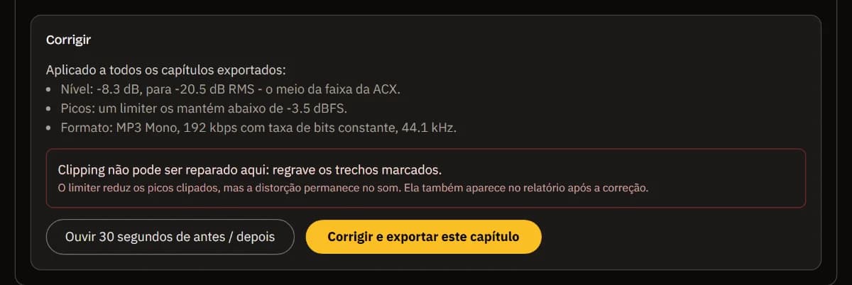As correções de Chapter 3 - The Storm com um aviso vermelho: a distorção não pode ser reparada e os pontos marcados precisam ser regravados.