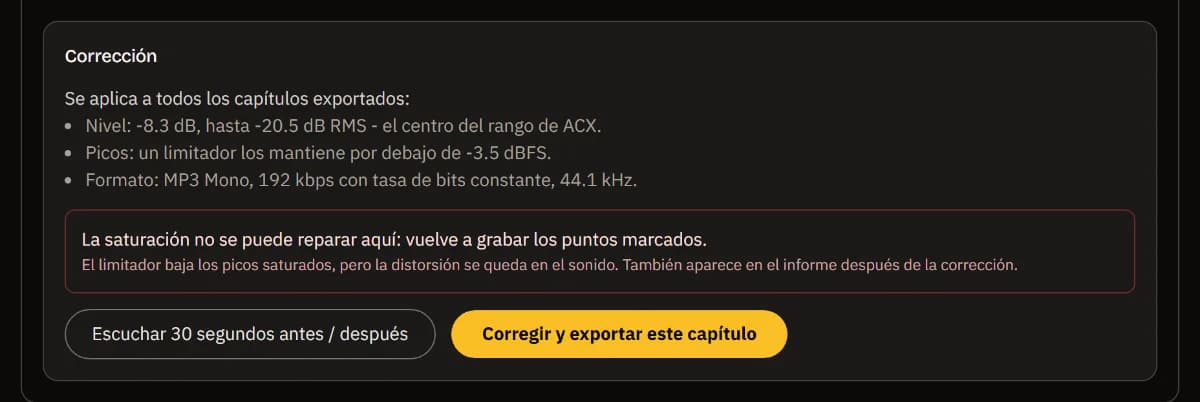Las correcciones de Chapter 3 - The Storm con un aviso rojo: su saturación no se puede reparar y los lugares marcados hay que regrabarlos.